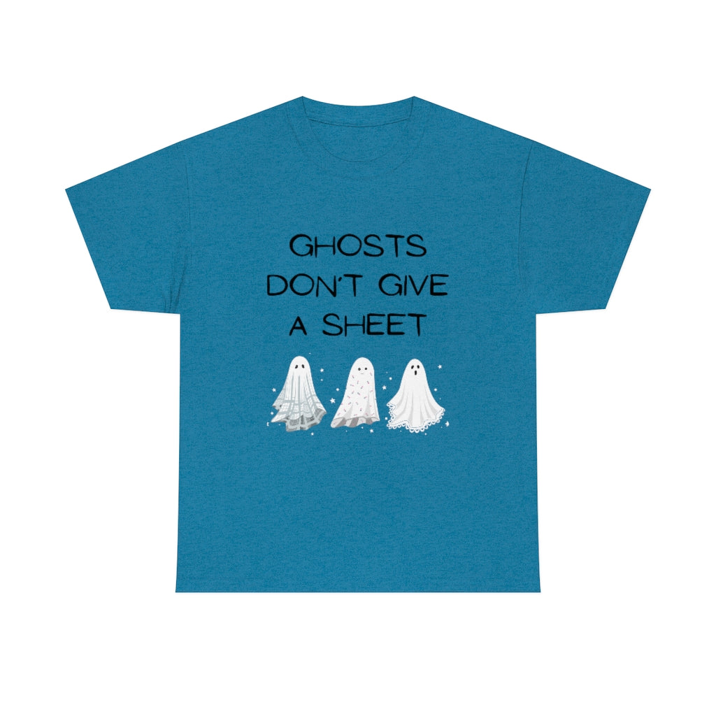 Ghosts Don't Give A Sheet Funny Halloween Gifts Preppy Fall Trendy T-Shirts Heavy Cotton Tee - The Good Life Vibe