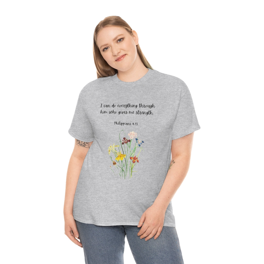 I Can Do All Things Thru Christ Tshirt Bible Verse Shirts Phil 4:13 Tee Comfy Women's Motivational Shirt Christian Tshirt Christian Apparel Faith Clothing - The Good Life Vibe
