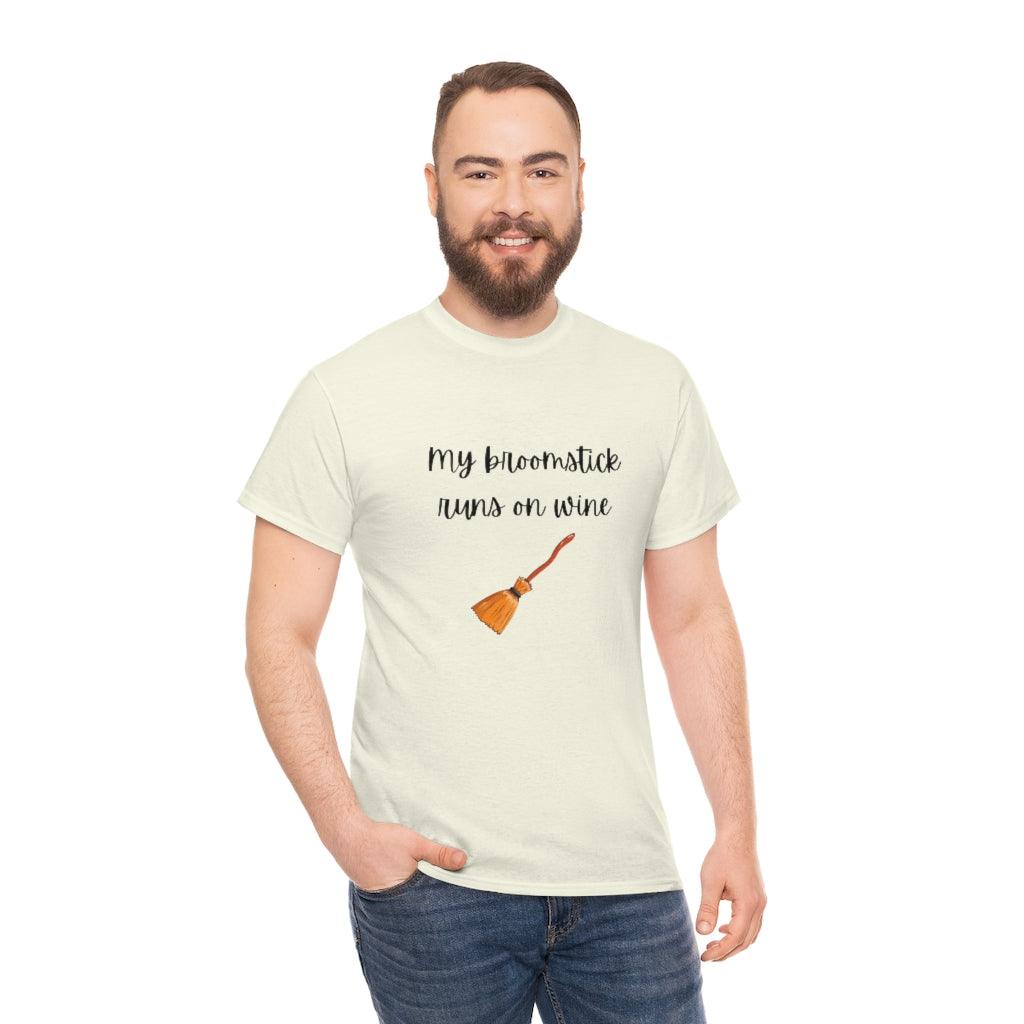 My Broomstick Runs On Wine Tee Funny T-shirt Trendy Halloween Shirt Fall Shirts Autumn Gifts - The Good Life Vibe