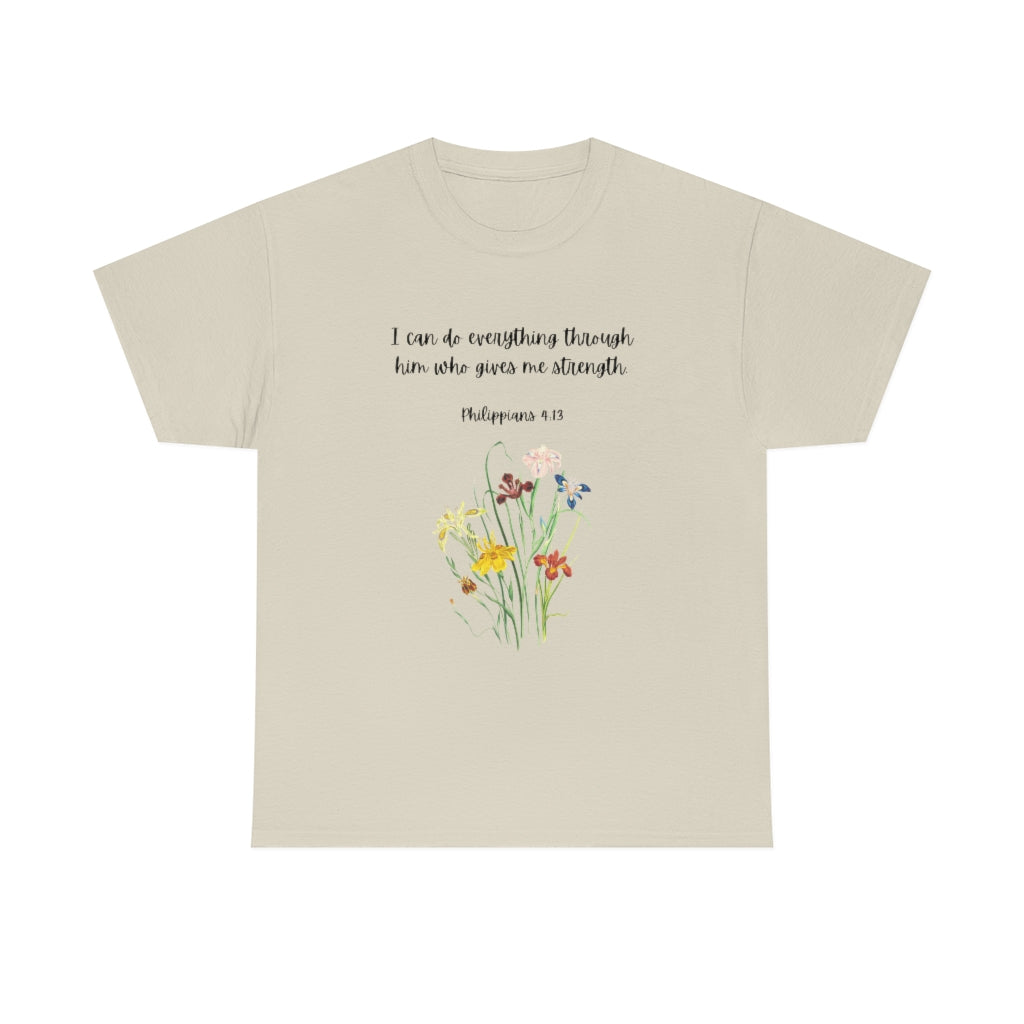 I Can Do All Things Thru Christ Tshirt Bible Verse Shirts Phil 4:13 Tee Comfy Women's Motivational Shirt Christian Tshirt Christian Apparel Faith Clothing - The Good Life Vibe