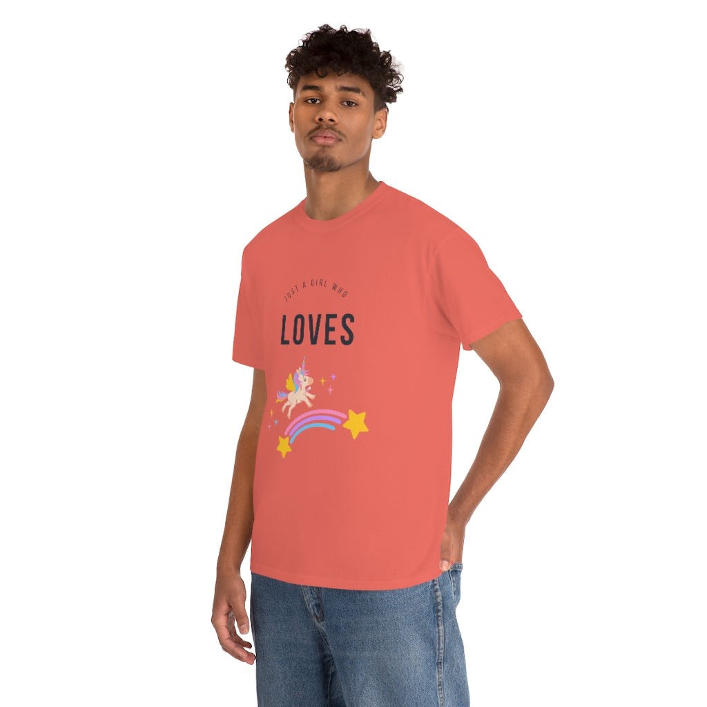 Just A Girl Who Loves Unicorns Tee Cute Unicorn Shirt Animal Tee Unicorn Tshirt Unicorn Tee Girl Tshirts Unicorn Tshirt - The Good Life Vibe