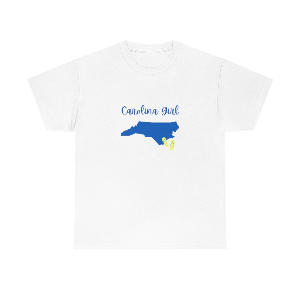 North Carolina Girl Tee Southern Flip Flops T-Shirt State Graphic Tee Trendy Carolina Shirt - The Good Life Vibe