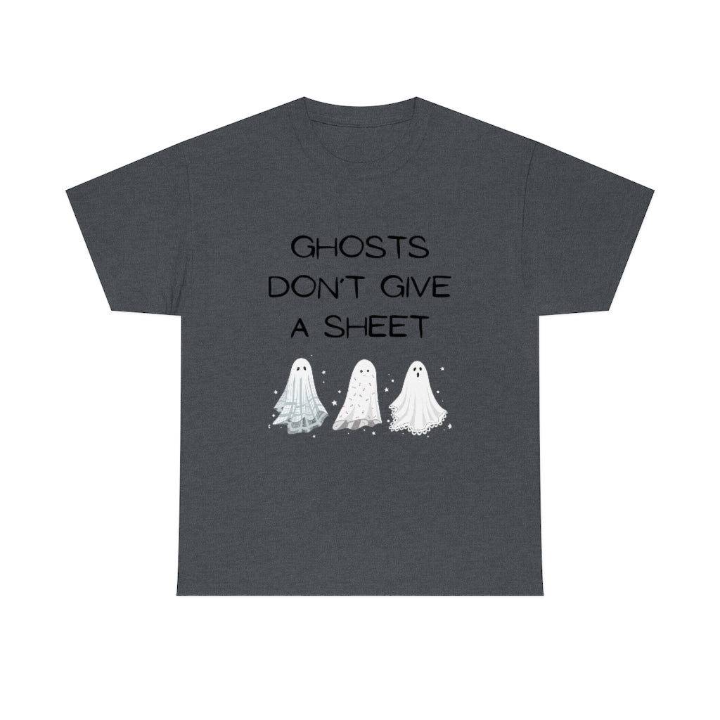 Ghosts Don't Give A Sheet Funny Halloween Gifts Preppy Fall Trendy T-Shirts Heavy Cotton Tee - The Good Life Vibe