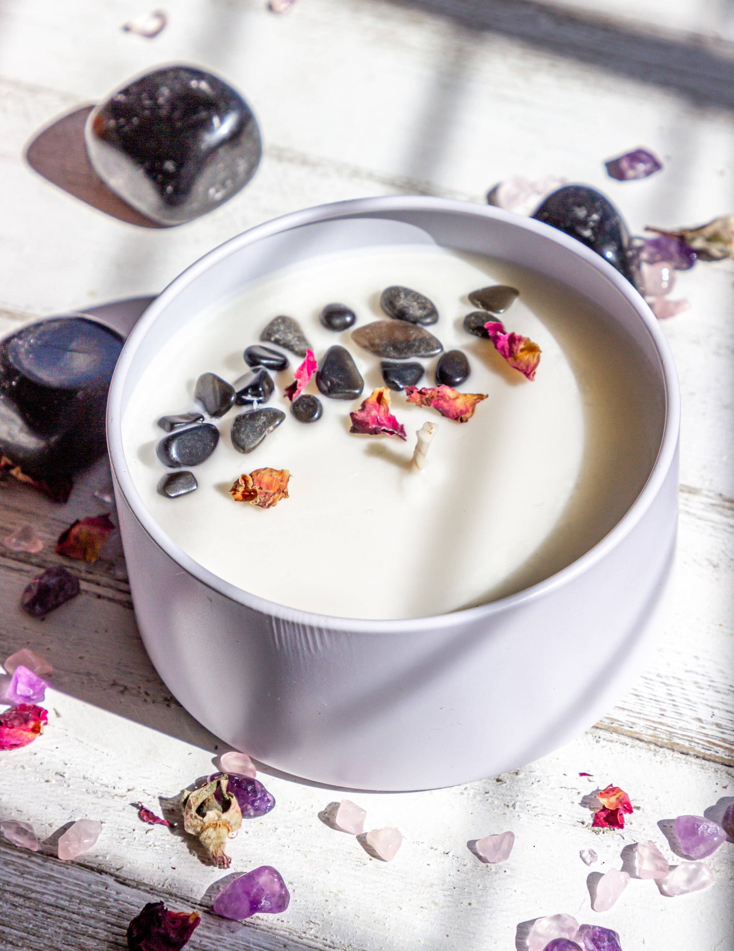 Lunar Witch Intention Soy Candle with Obsidian - The Good Life Vibe