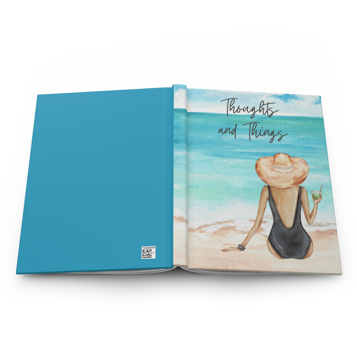 Hard cover notebook, Dotted Paper Journal, Beach Watercolor Journal, Thoughts & Things Journal, Lined Notebook, Lined Journal, Stationery - The Good Life Vibe