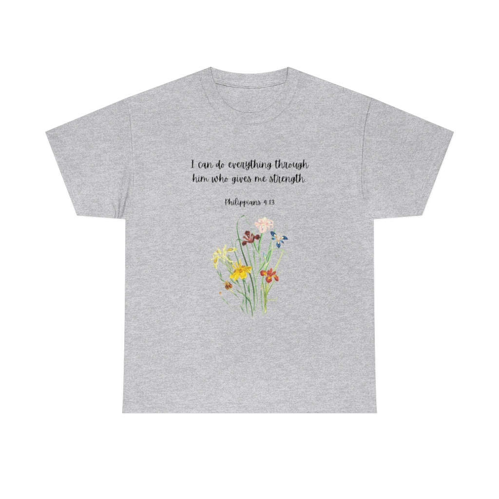 I Can Do All Things Thru Christ Tshirt Bible Verse Shirts Phil 4:13 Tee Comfy Women's Motivational Shirt Christian Tshirt Christian Apparel Faith Clothing - The Good Life Vibe