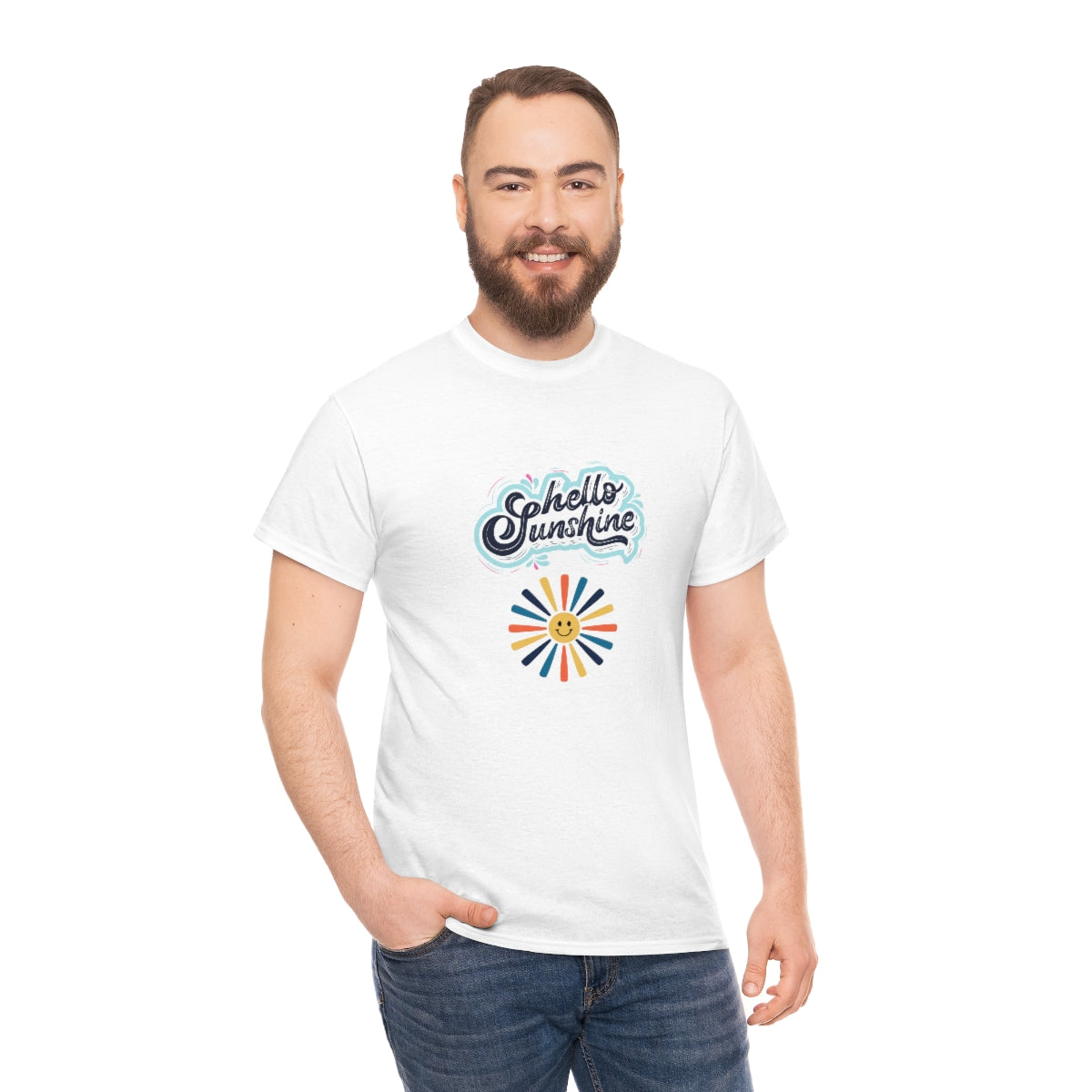 Hello Sunshine Tee, Retro Sunshine Tee, Vintage Graphic T-Shirt, Retro Sun Tshirt, Summer Shirt, Boho Shirt, Sunshine, Camping Shirt - The Good Life Vibe