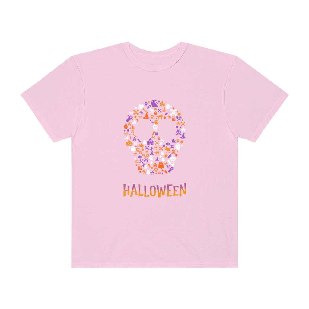 Floral Skull Halloween Comfort Colors T-shirt - The Good Life Vibe