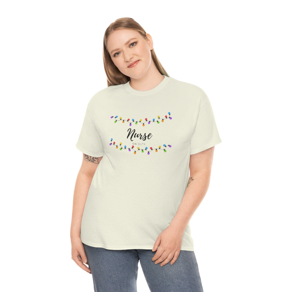 Nurse On Duty Tee Christmas Tee Nurse Christmas Shirt Christmas Lights Tee Nurse Tshirt Cute Christmas Nurse Tee - The Good Life Vibe