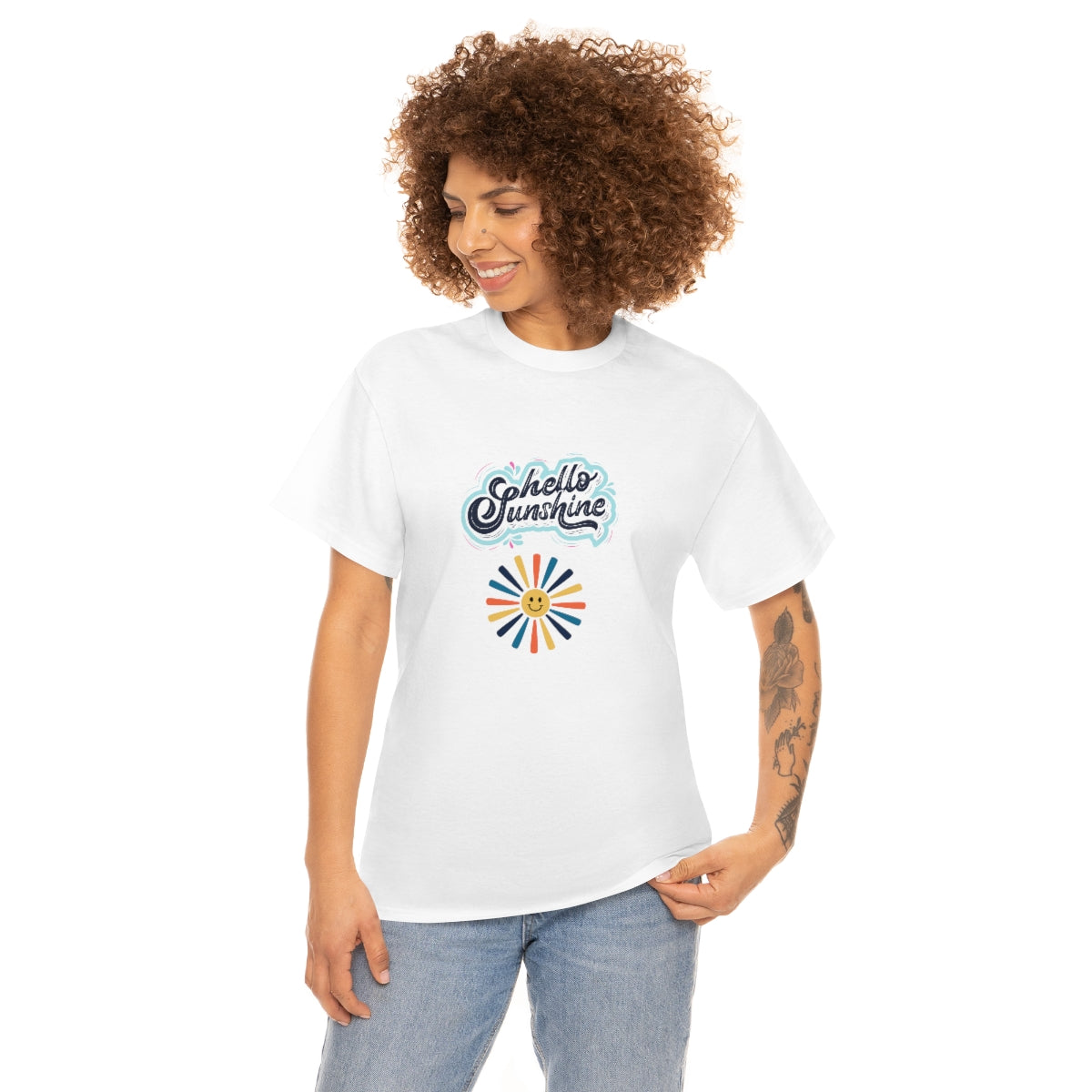 Hello Sunshine Tee, Retro Sunshine Tee, Vintage Graphic T-Shirt, Retro Sun Tshirt, Summer Shirt, Boho Shirt, Sunshine, Camping Shirt - The Good Life Vibe