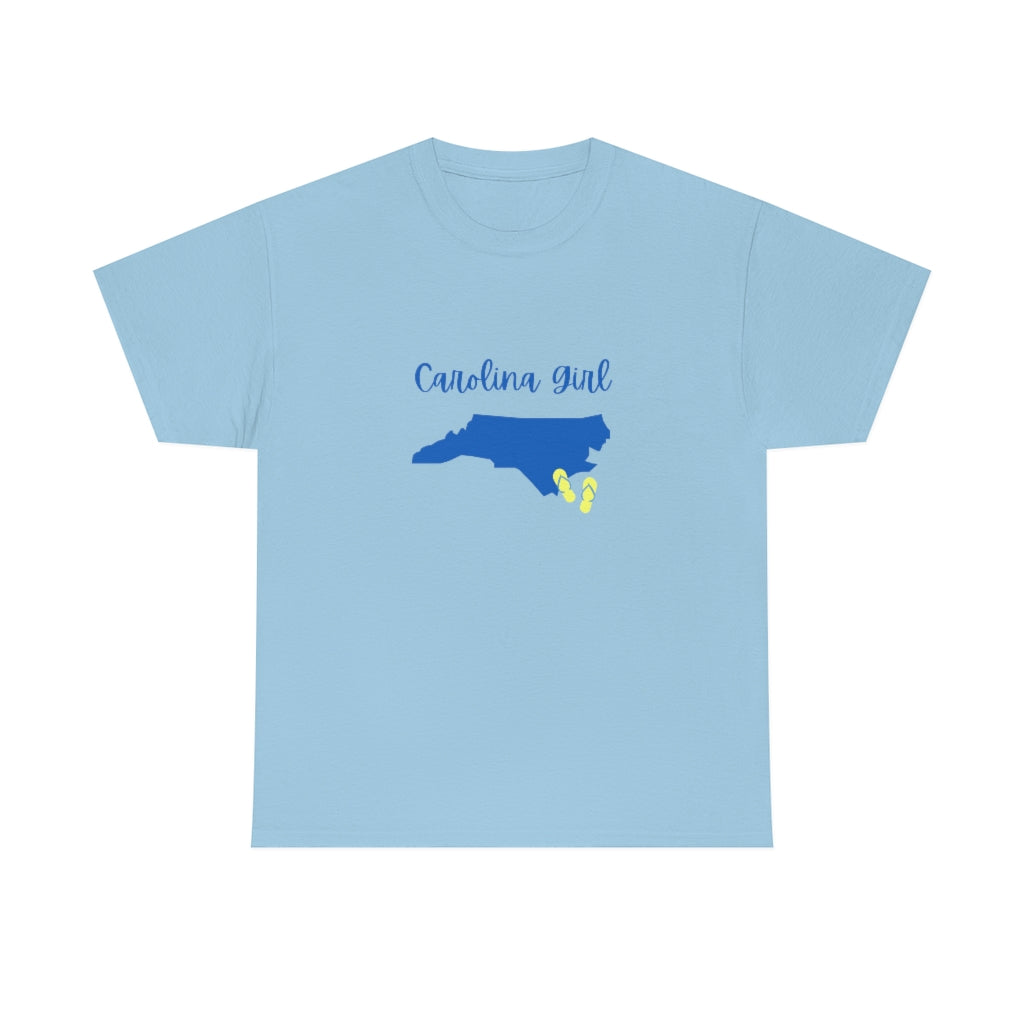 North Carolina Girl Tee Southern Flip Flops T-Shirt State Graphic Tee Trendy Carolina Shirt - The Good Life Vibe
