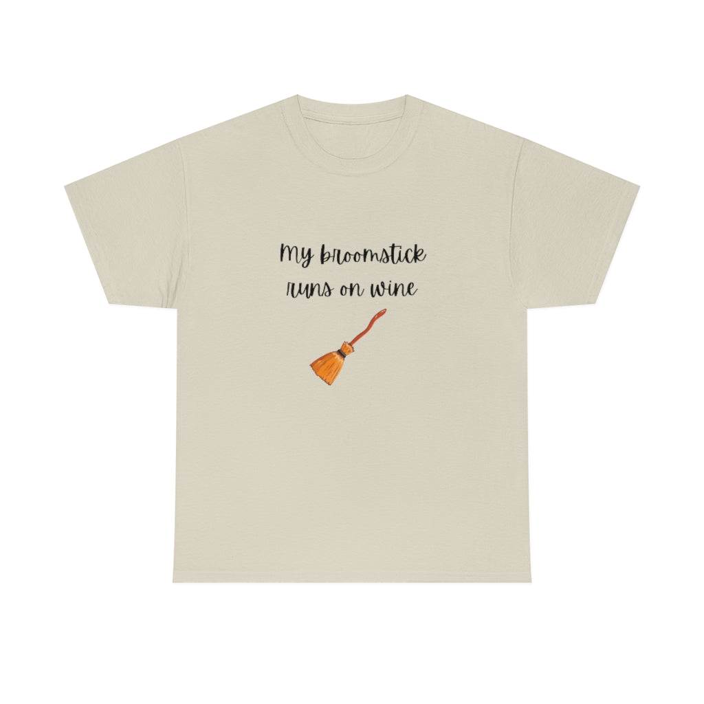 My Broomstick Runs On Wine Tee Funny T-shirt Trendy Halloween Shirt Fall Shirts Autumn Gifts - The Good Life Vibe