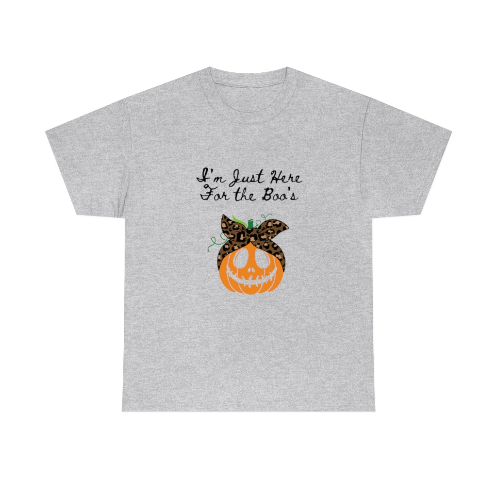 I'm Just Here For the Boo's Pumpkin Heavy Cotton Tee - The Good Life Vibe