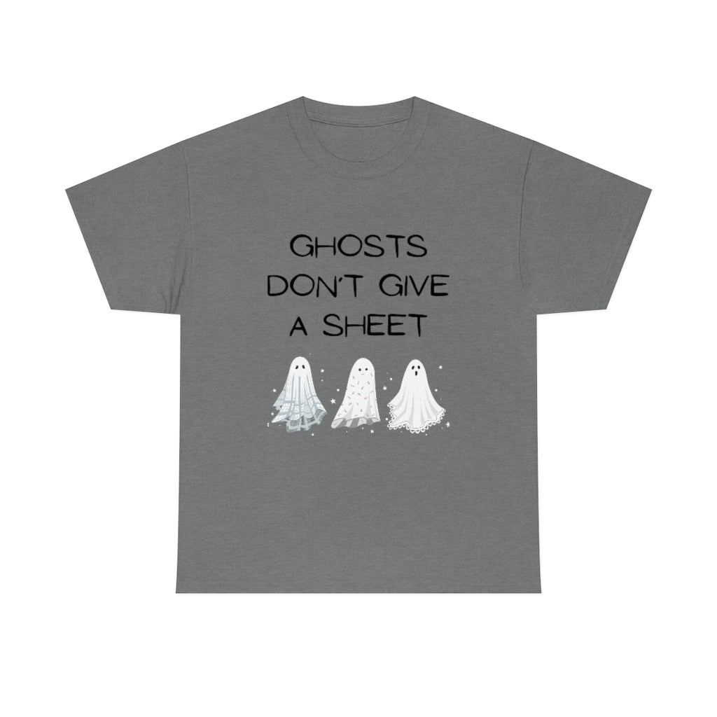 Ghosts Don't Give A Sheet Funny Halloween Gifts Preppy Fall Trendy T-Shirts Heavy Cotton Tee - The Good Life Vibe