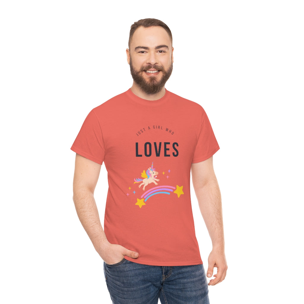 Just A Girl Who Loves Unicorns Tee Cute Unicorn Shirt Animal Tee Unicorn Tshirt Unicorn Tee Girl Tshirts Unicorn Tshirt - The Good Life Vibe