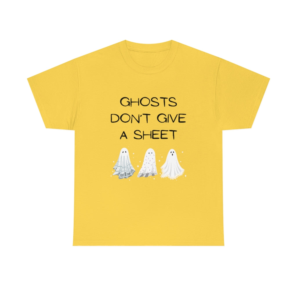 Ghosts Don't Give A Sheet Funny Halloween Gifts Preppy Fall Trendy T-Shirts Heavy Cotton Tee - The Good Life Vibe