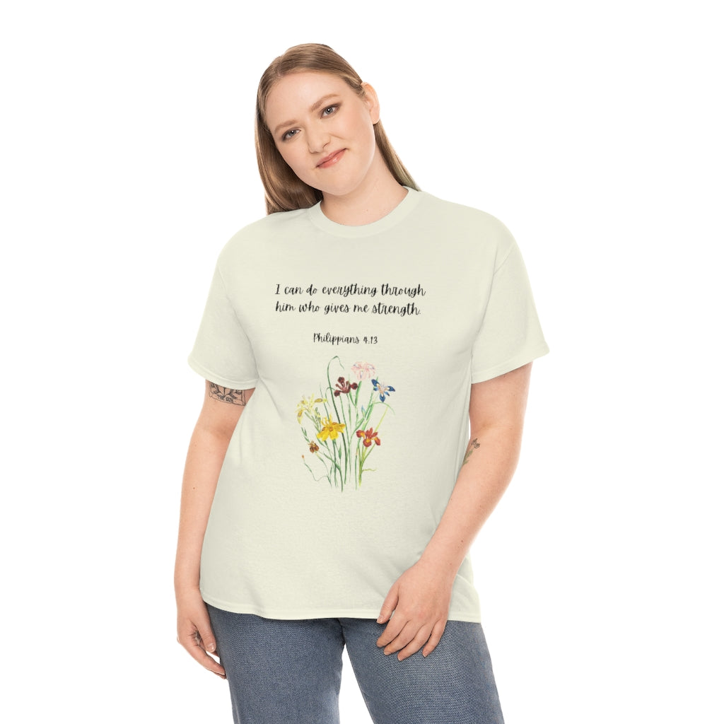 I Can Do All Things Thru Christ Tshirt Bible Verse Shirts Phil 4:13 Tee Comfy Women's Motivational Shirt Christian Tshirt Christian Apparel Faith Clothing - The Good Life Vibe
