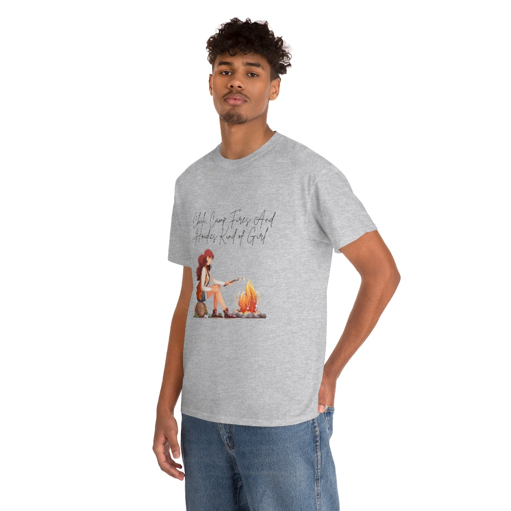 Chili, Camp Fires and Hoodie Kind of Girl Tshirt Fall Tee Camping T-shirt Autumn Clothes Outdoor Lover Shirt Chili Lover Camp Fire Lover - The Good Life Vibe