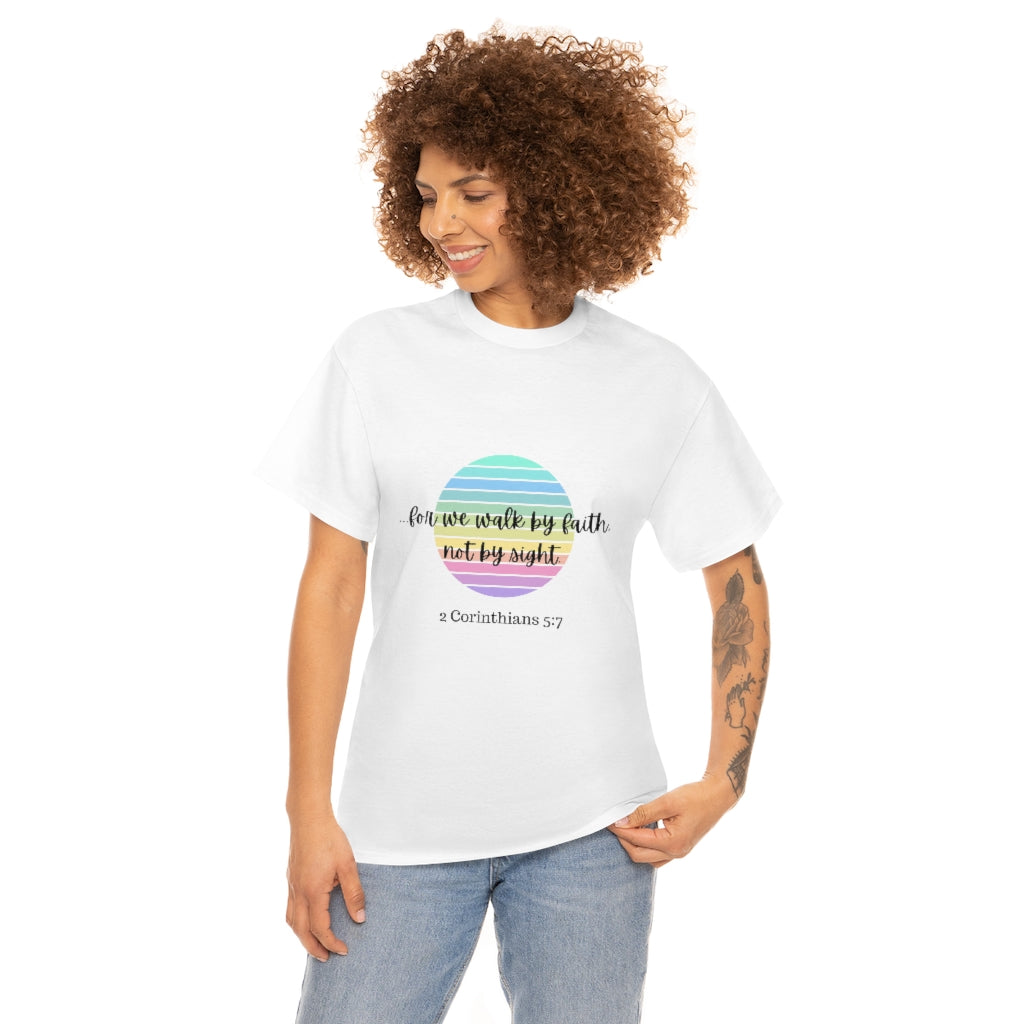 Walk By Faith T-Shirt Bible Verse Shirt Faith Tee Womens Gift Trendy T-Shirts Christian Tshirt Christian Apparel Faith Clothing - The Good Life Vibe