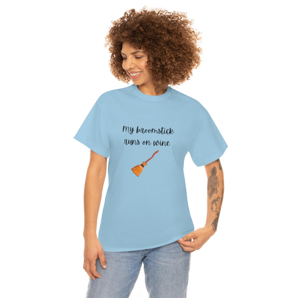 My Broomstick Runs On Wine Tee Funny T-shirt Trendy Halloween Shirt Fall Shirts Autumn Gifts - The Good Life Vibe