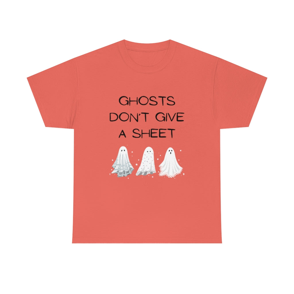 Ghosts Don't Give A Sheet Funny Halloween Gifts Preppy Fall Trendy T-Shirts Heavy Cotton Tee - The Good Life Vibe