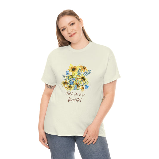 Fall is My Favorite Thanksgiving Tshirt Floral T-shirt Thankful Shirt Adult Fall Tees Autumn Apparel Cute Shirts Women Cute Fall Tee - The Good Life Vibe