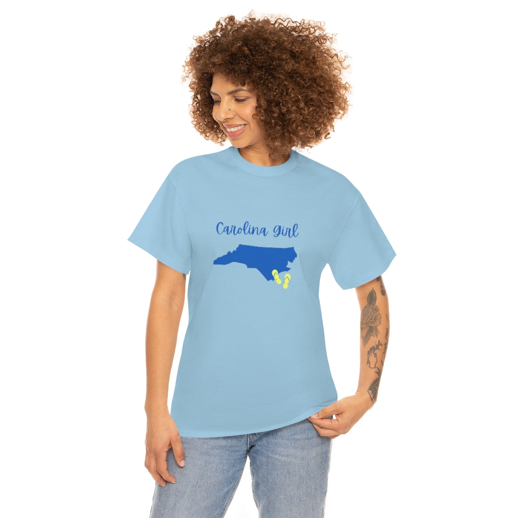 North Carolina Girl Tee Southern Flip Flops T-Shirt State Graphic Tee Trendy Carolina Shirt - The Good Life Vibe