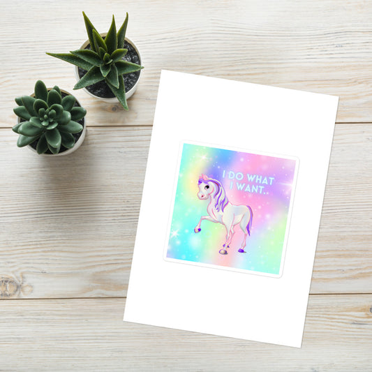 I Do What I Want Unicorn Sticker Sheet - The Good Life Vibe