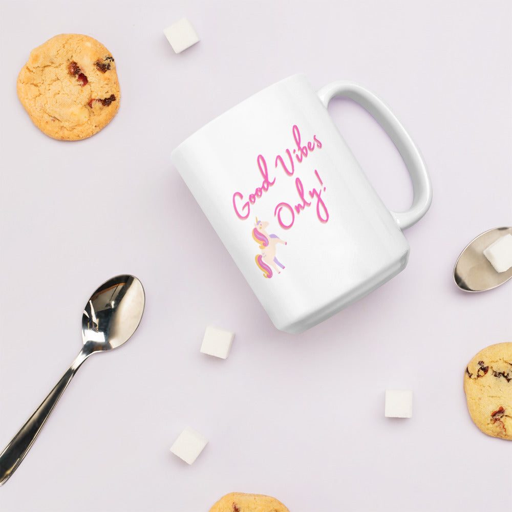 Unicorn Good Vibes Only Mug - The Good Life Vibe