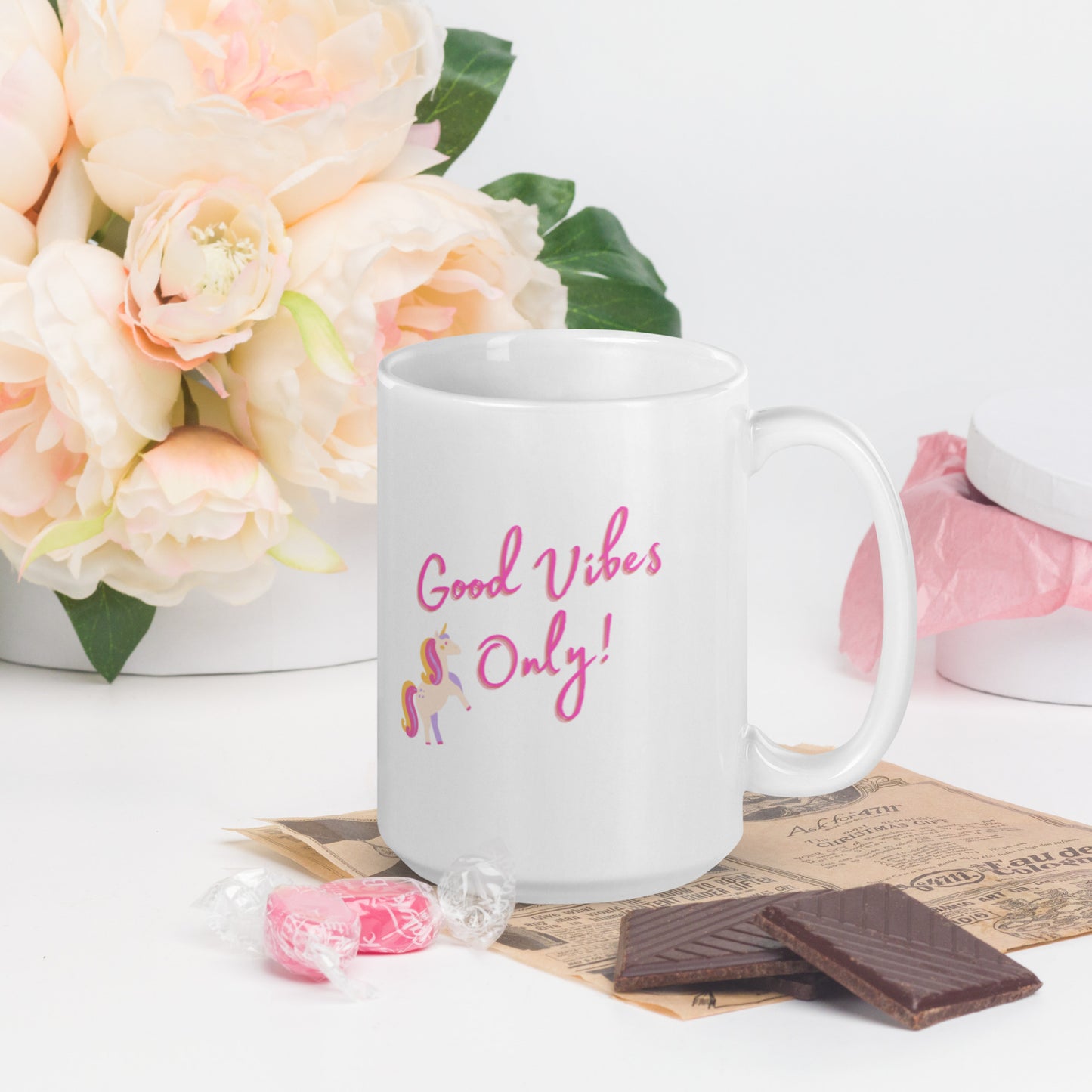 Unicorn Good Vibes Only Mug - The Good Life Vibe