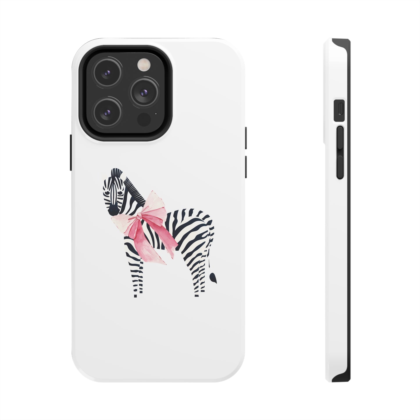 Zebra With Coquette Pink Bow Phone Case