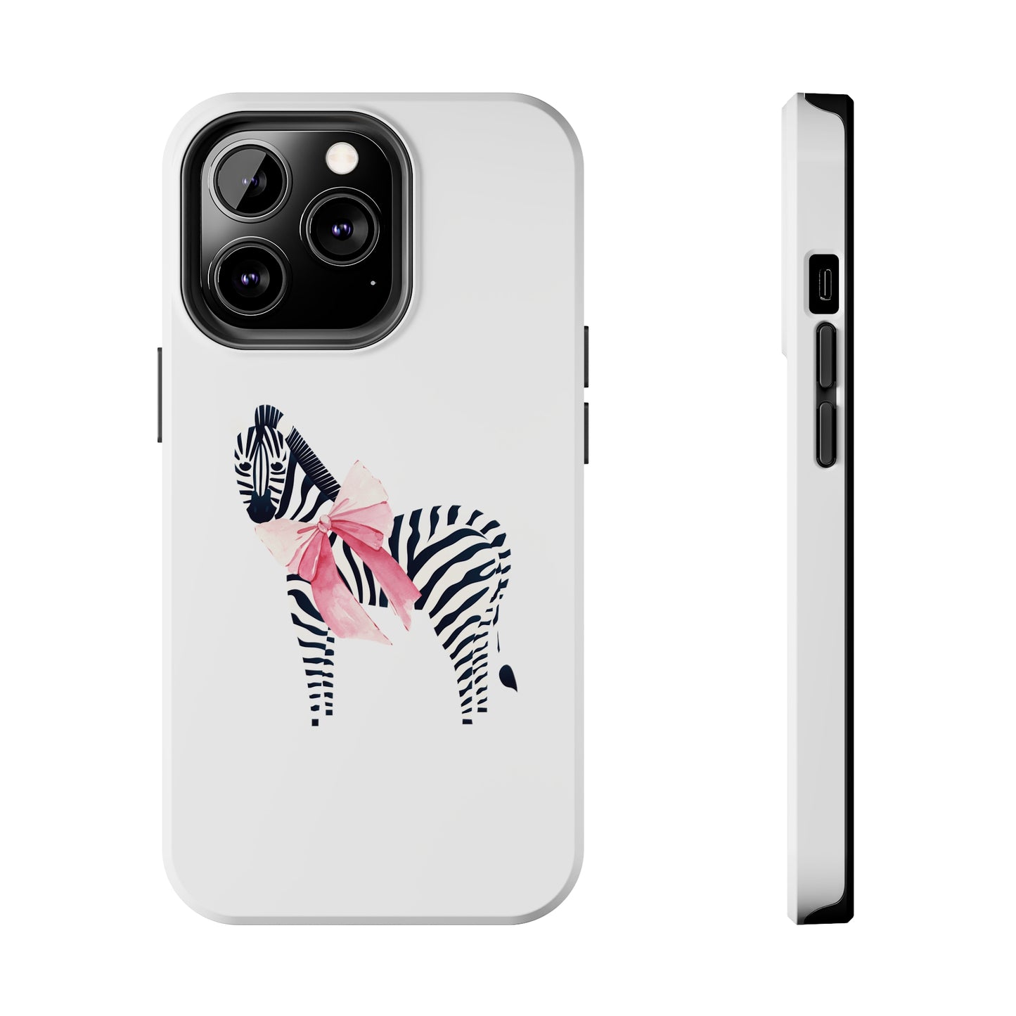 Zebra With Coquette Pink Bow Phone Case