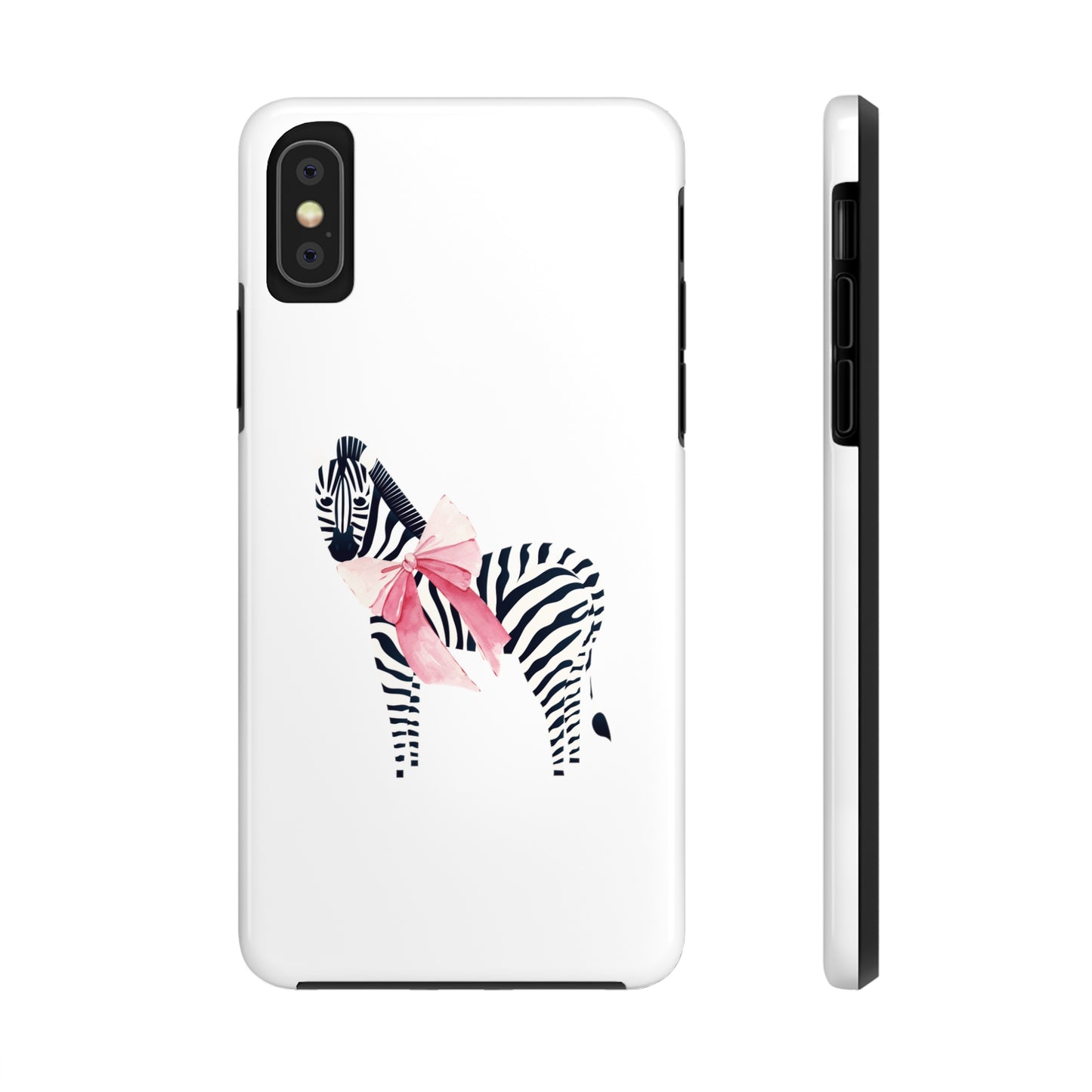 Zebra With Coquette Pink Bow Phone Case