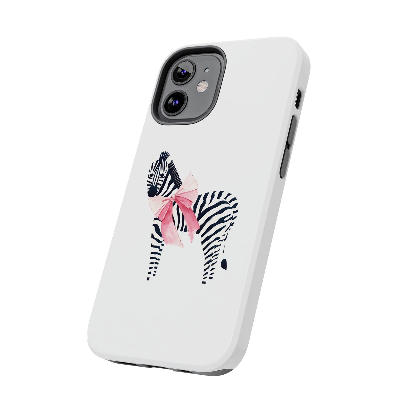 Zebra With Coquette Pink Bow Phone Case