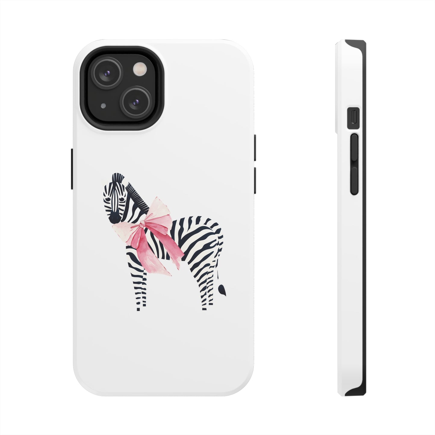 Zebra With Coquette Pink Bow Phone Case