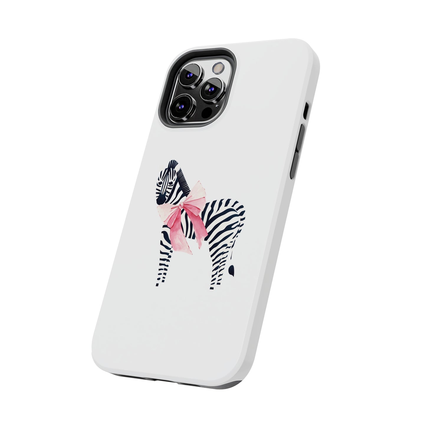 Zebra With Coquette Pink Bow Phone Case