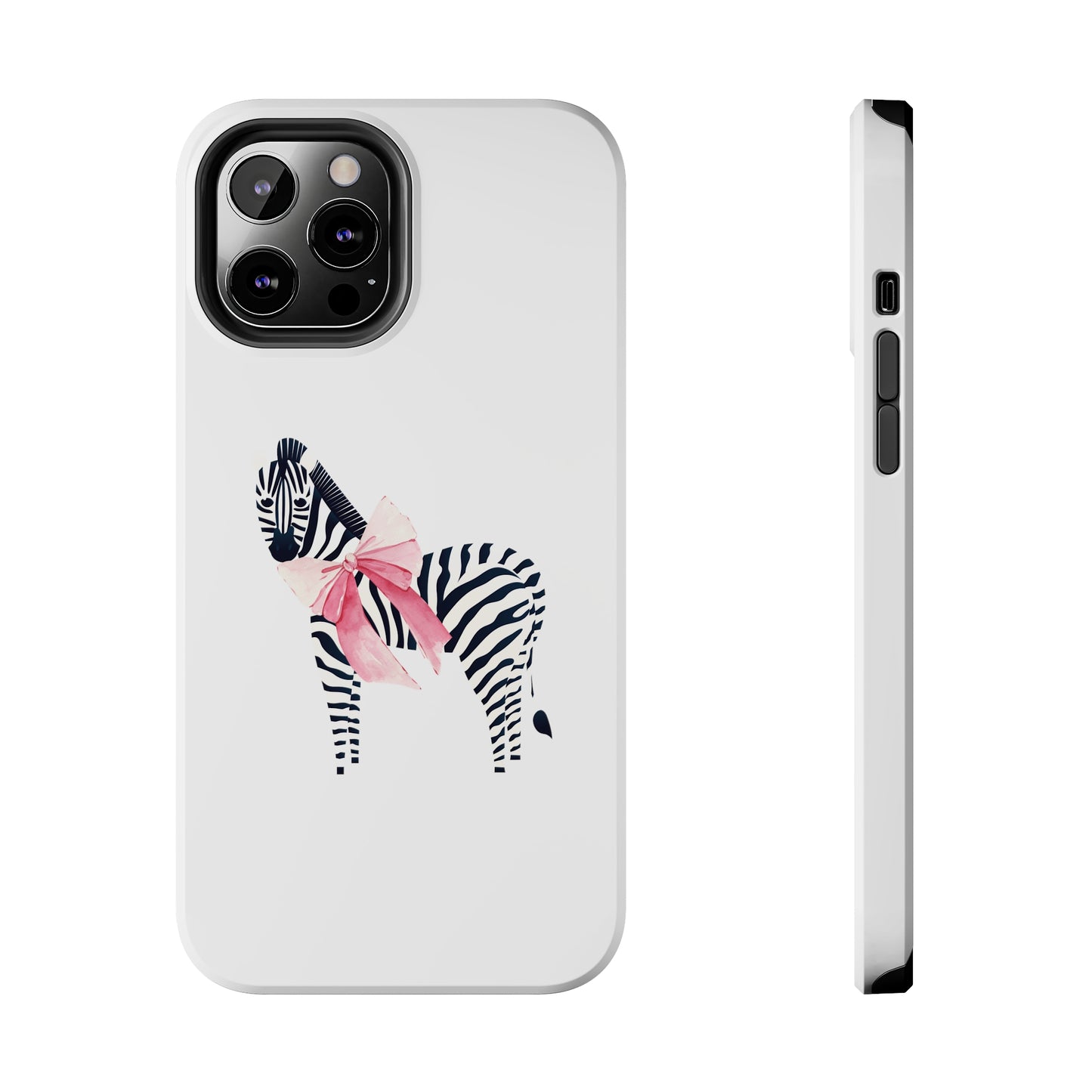 Zebra With Coquette Pink Bow Phone Case