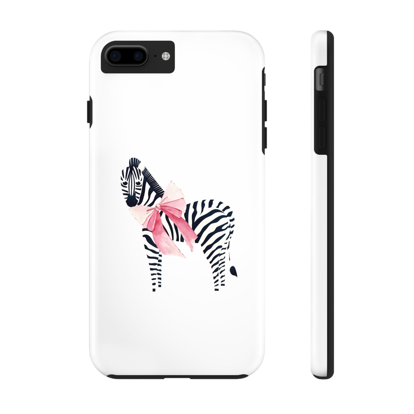 Zebra With Coquette Pink Bow Phone Case