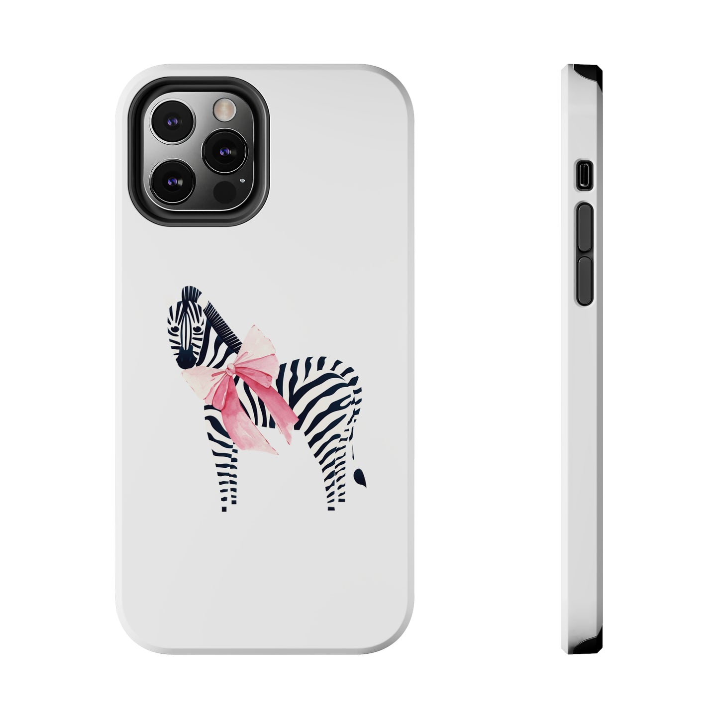 Zebra With Coquette Pink Bow Phone Case