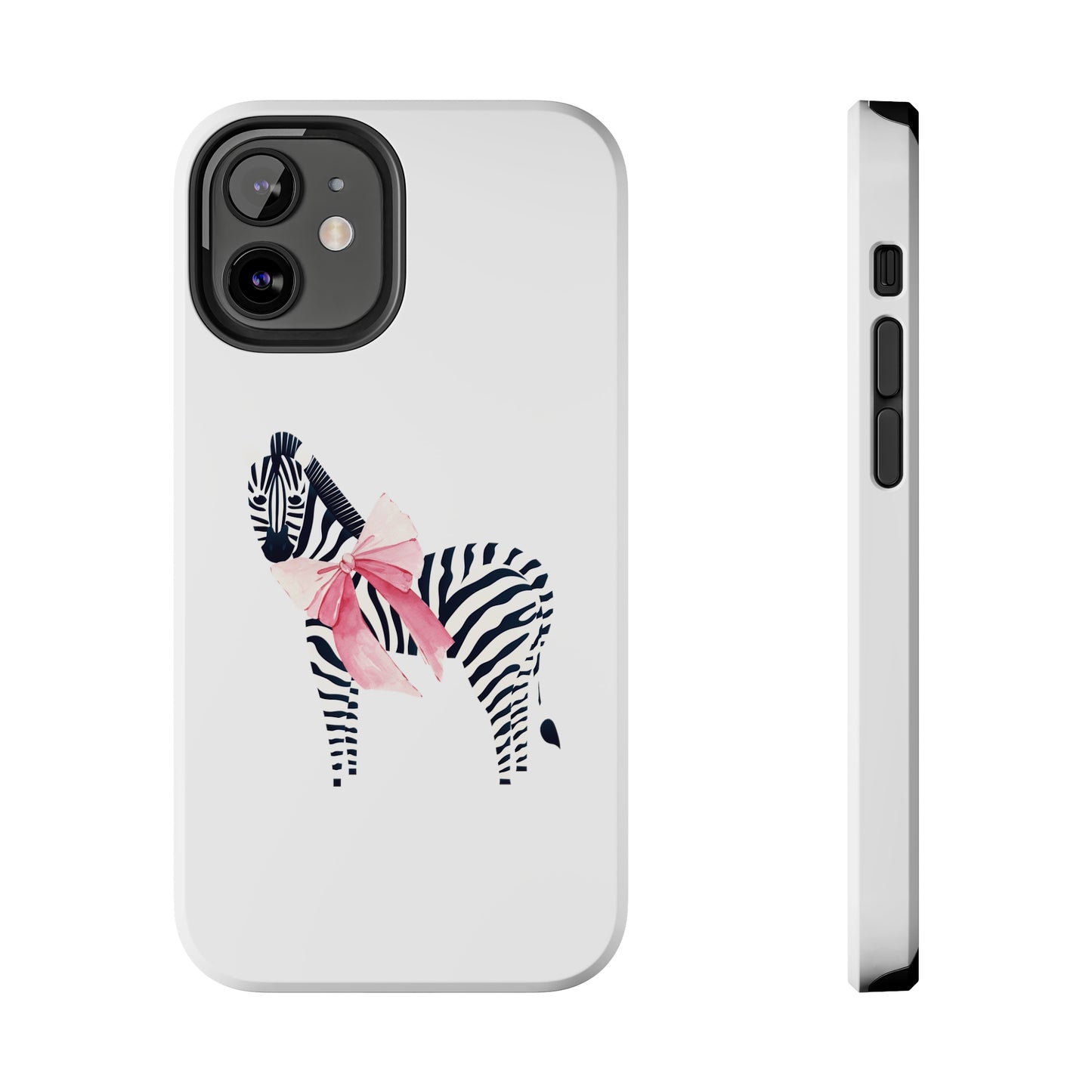 Zebra With Coquette Pink Bow Phone Case