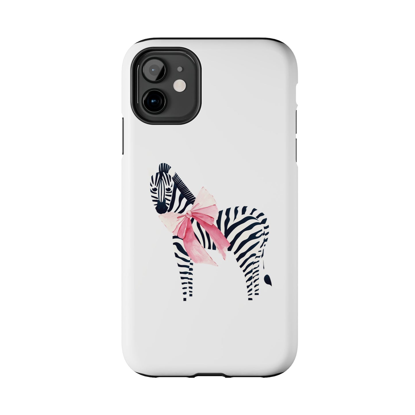 Zebra With Coquette Pink Bow Phone Case