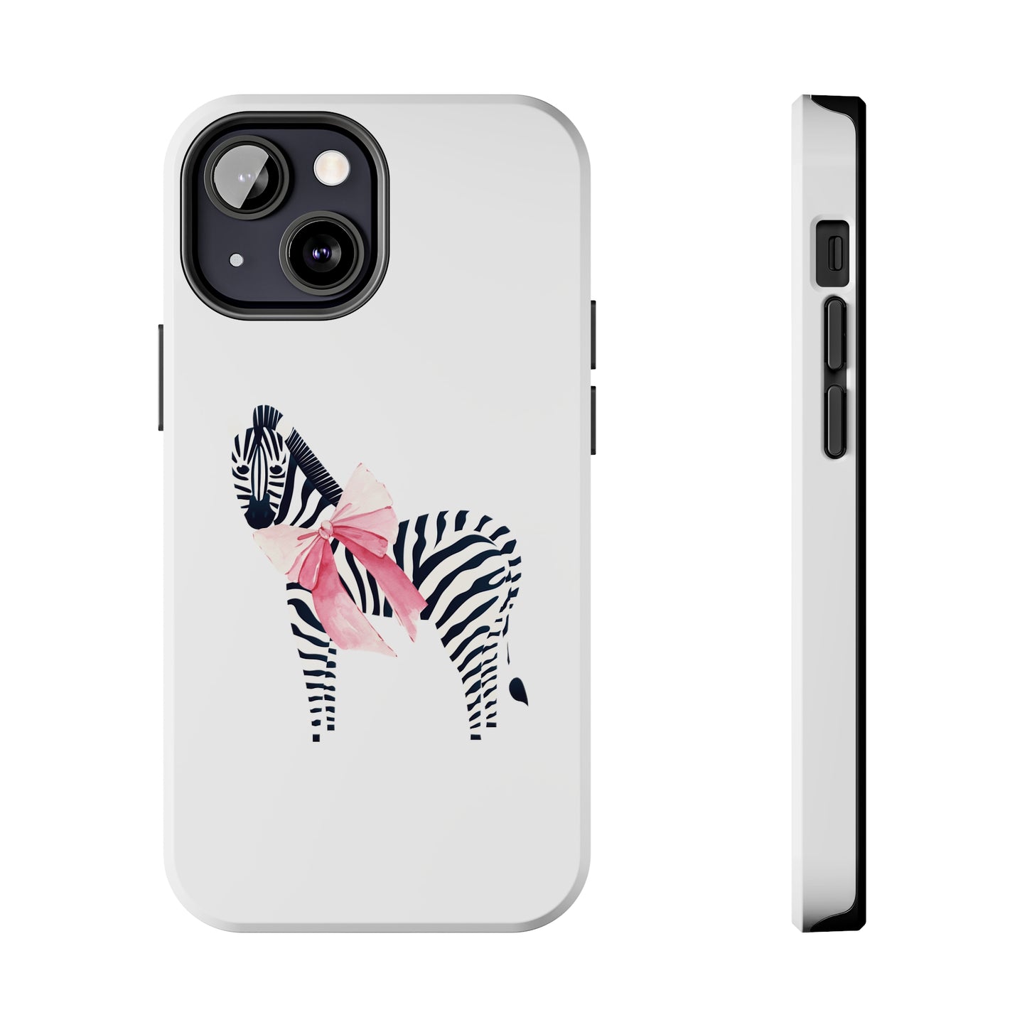 Zebra With Coquette Pink Bow Phone Case