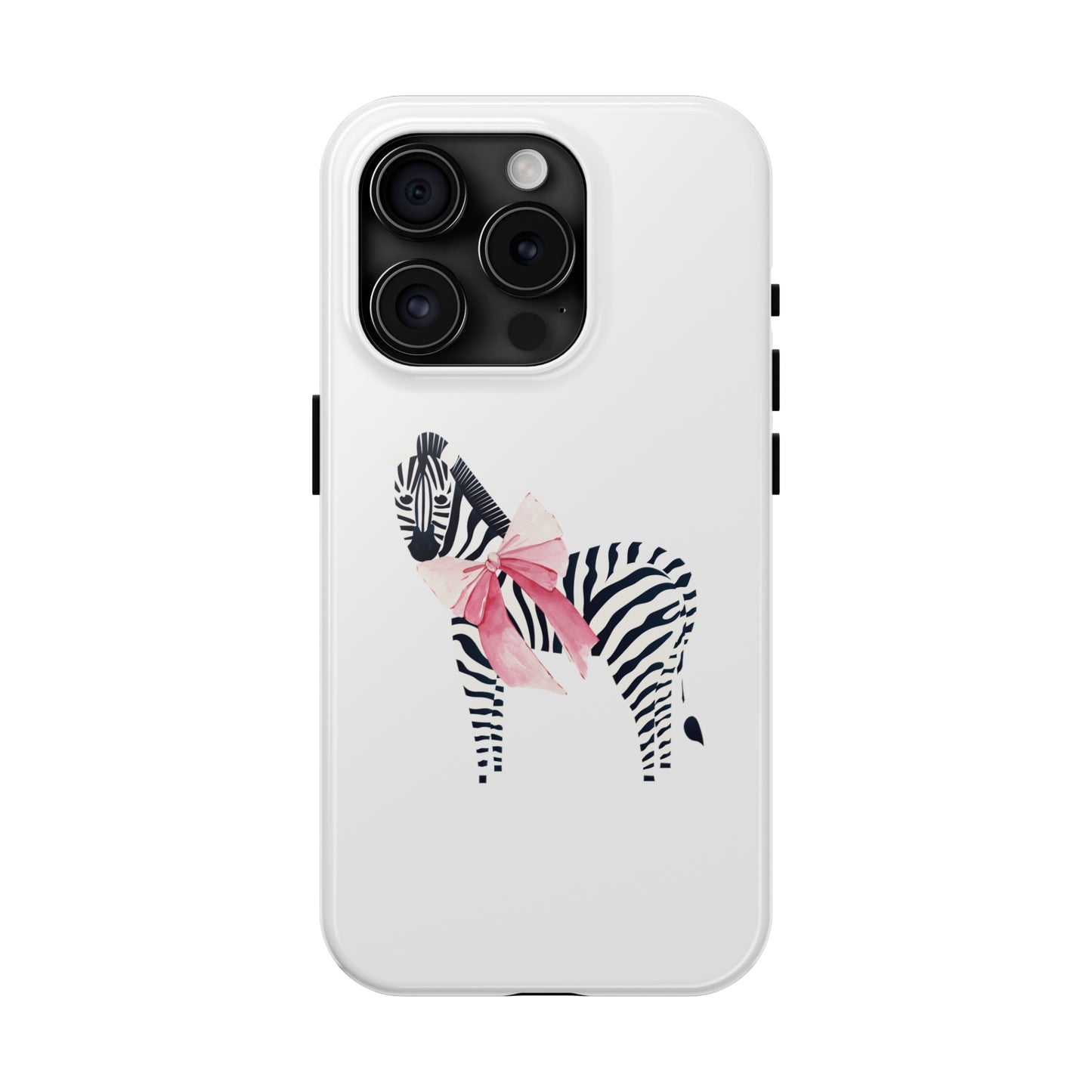 Zebra With Coquette Pink Bow Phone Case