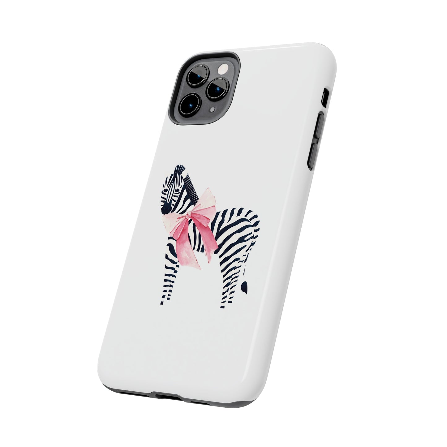 Zebra With Coquette Pink Bow Phone Case