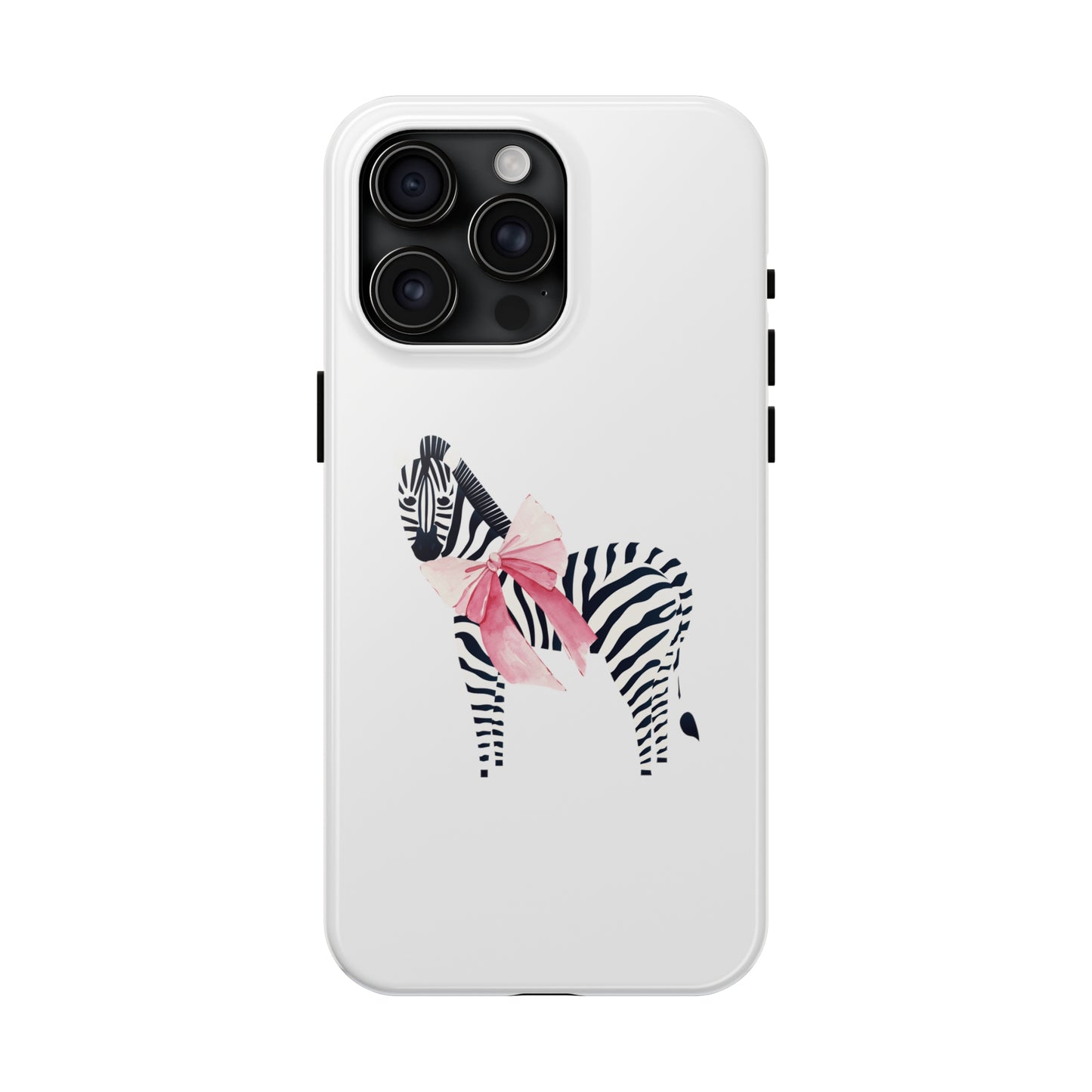 Zebra With Coquette Pink Bow Phone Case