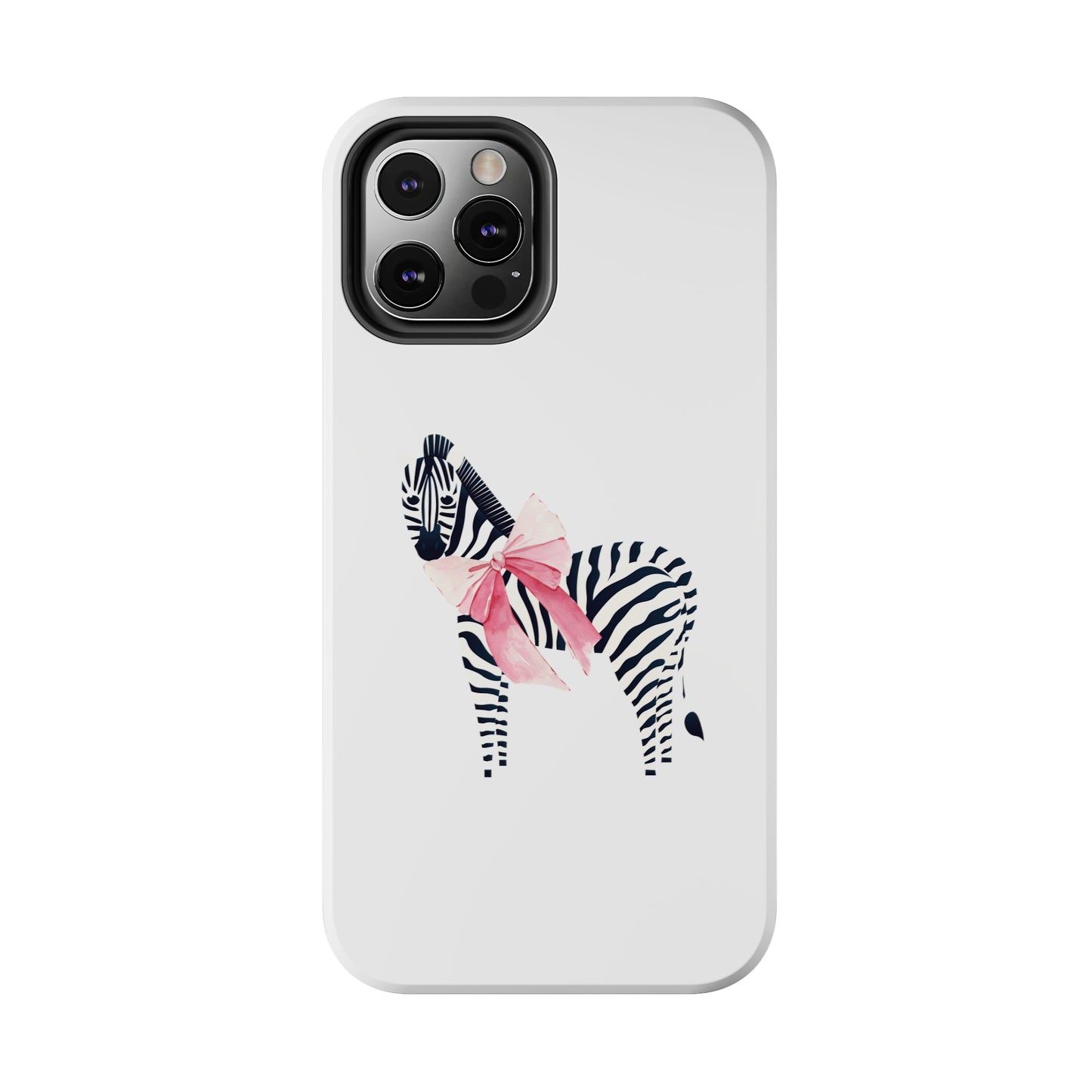 Zebra With Coquette Pink Bow Phone Case