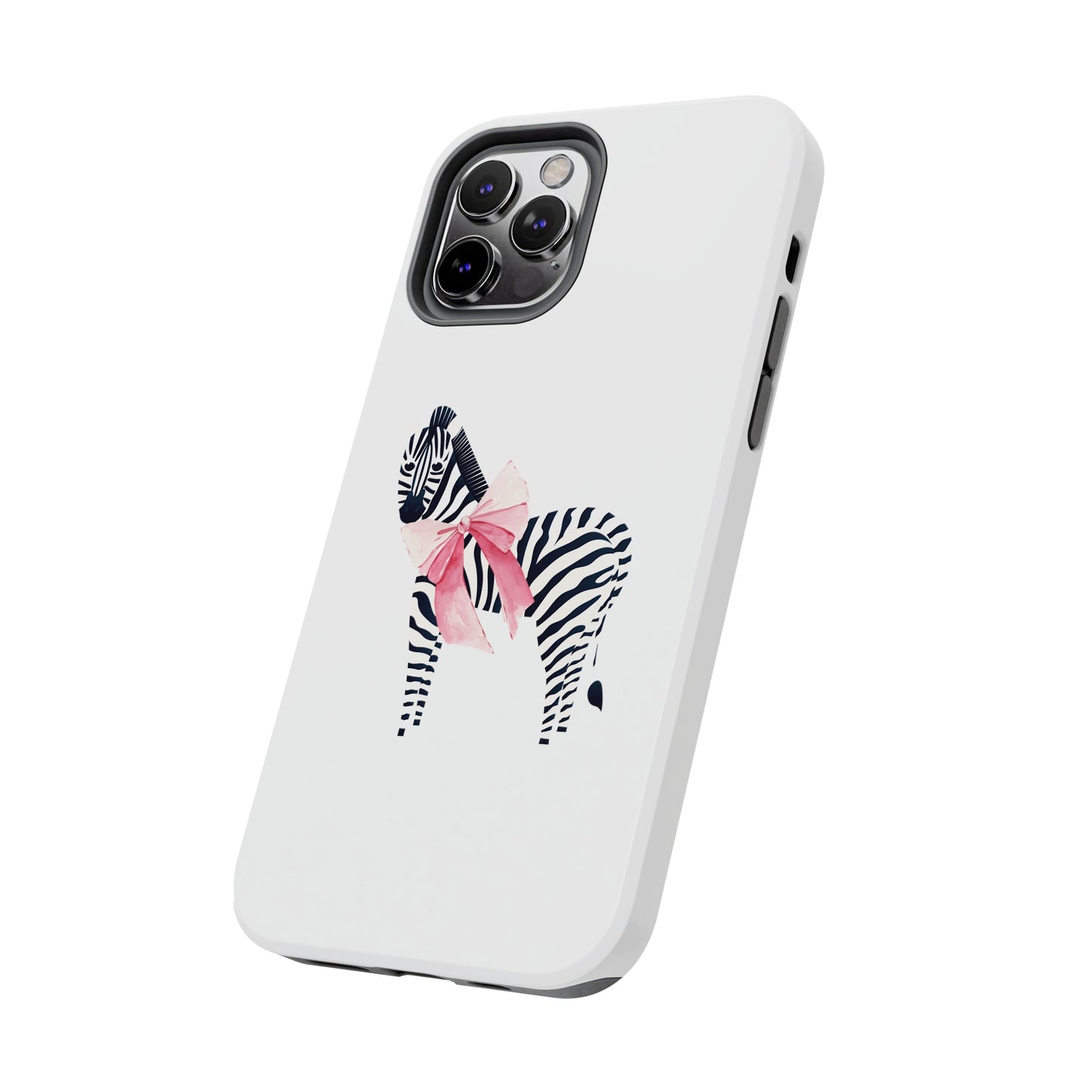 Zebra With Coquette Pink Bow Phone Case