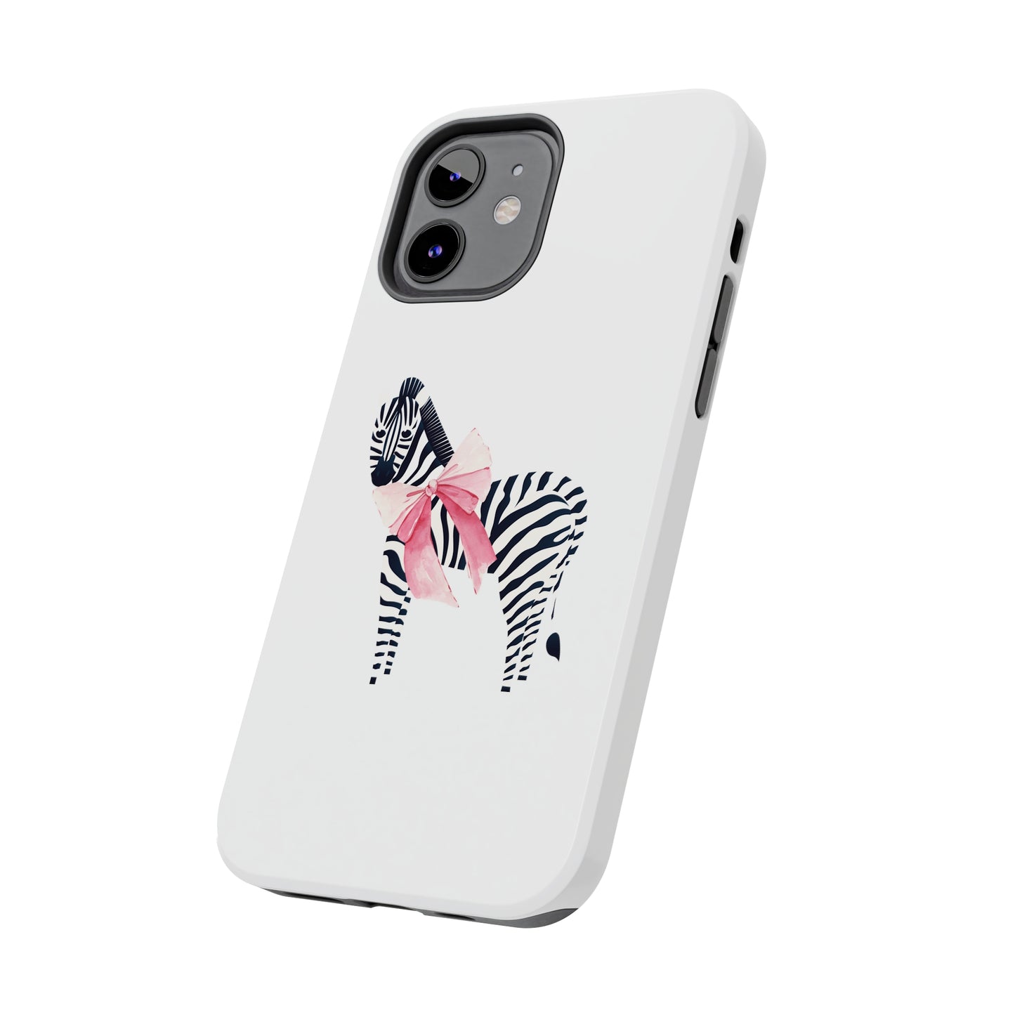 Zebra With Coquette Pink Bow Phone Case