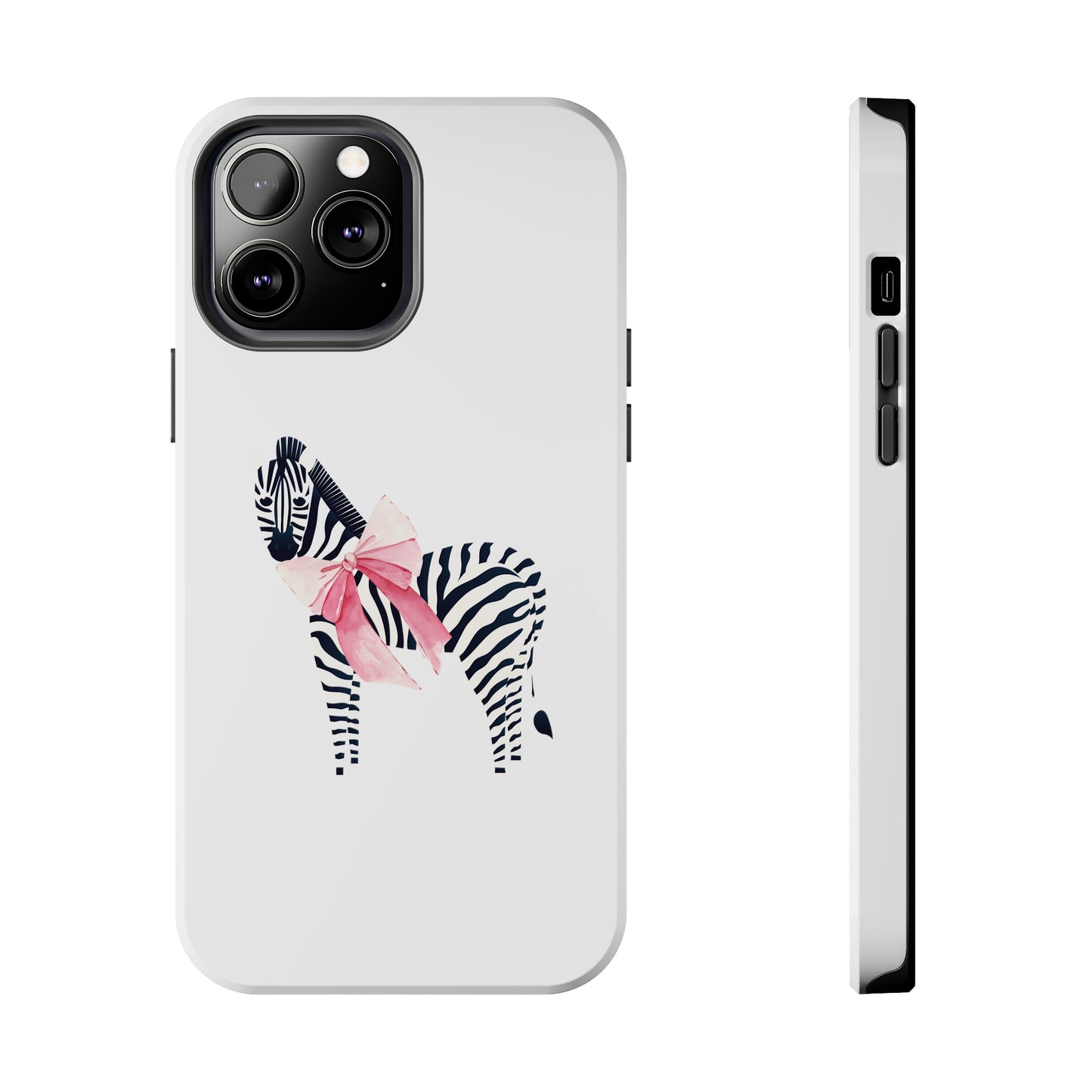 Zebra With Coquette Pink Bow Phone Case