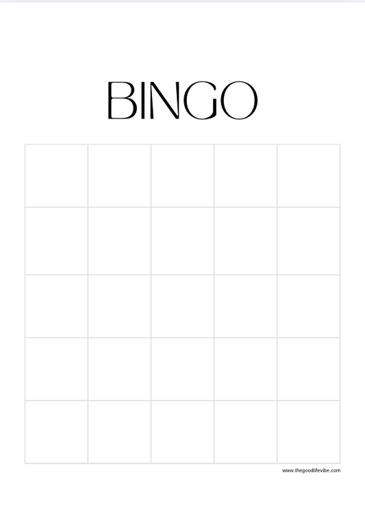 Blank Bingo Card: Bingo Card for Life Goals!